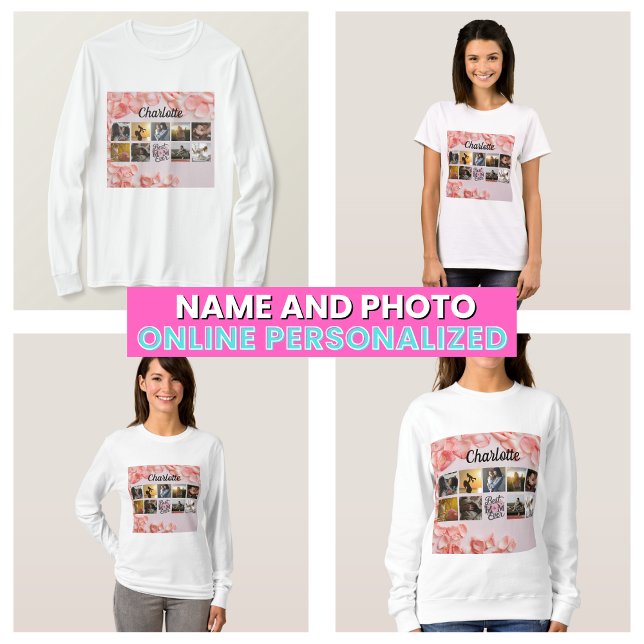 Camiseta Melhor Mãe de Todos os Tempos Colagem de Fotos da  (Best Mom Ever Mother's Photo Collage T-Shirt
)