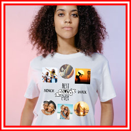 Camiseta Melhor Mãe de Todos os Tempos Colagem de Fotos Ele