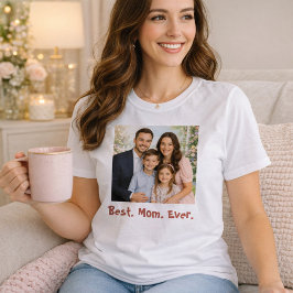 Camiseta Melhor Mãe de Todos os tempos com Retrato Familiar