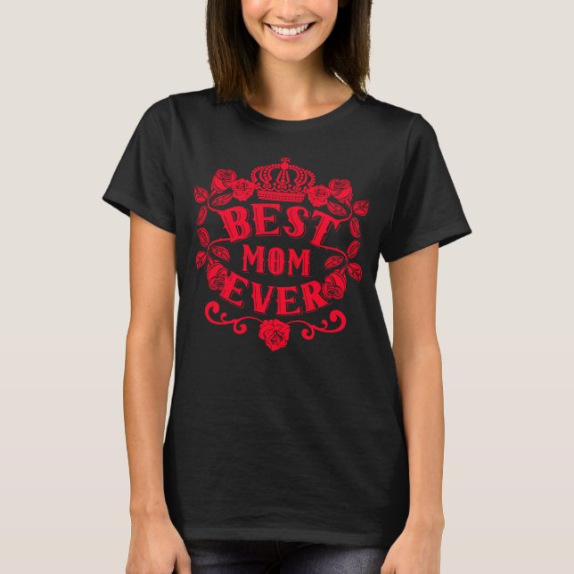 Camiseta Melhor Mãe Dia de as mães Vermelho Floral (Frente)