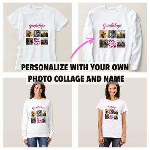 Camiseta Melhor Mãe do Mundo Colagem de Fotos da Mãe
