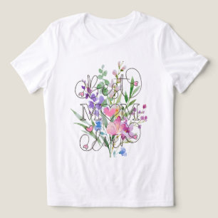 Camiseta Melhor Mãe do Mundo Design Floral em Aquarela