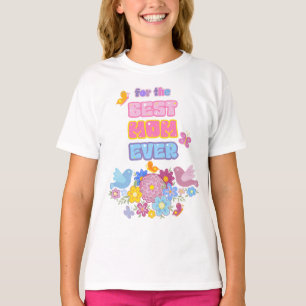 Camiseta Melhor Mãe do Mundo Groovy Floral Pastel Dia das M