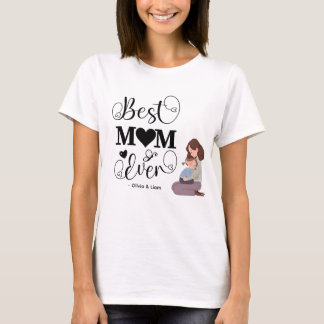 Camiseta Melhor Mãe do Mundo Nome Personalizado | Mãe e Fil