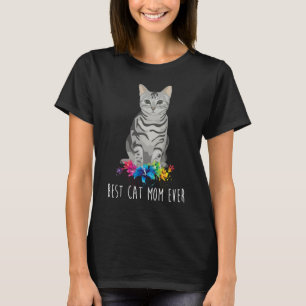 Camiseta Melhor Mãe Gata De Dia de as mães De Gatos Flores