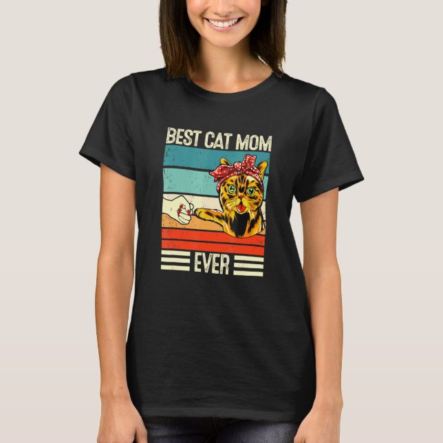 Camiseta Melhor Mãe Gato Para A Mãe Gato Com Gato Gato Gato (Frente)