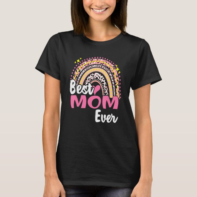 Camiseta Melhor Mãe Já Engraçada Leopardo Rosa Leopardo Rai (Frente)