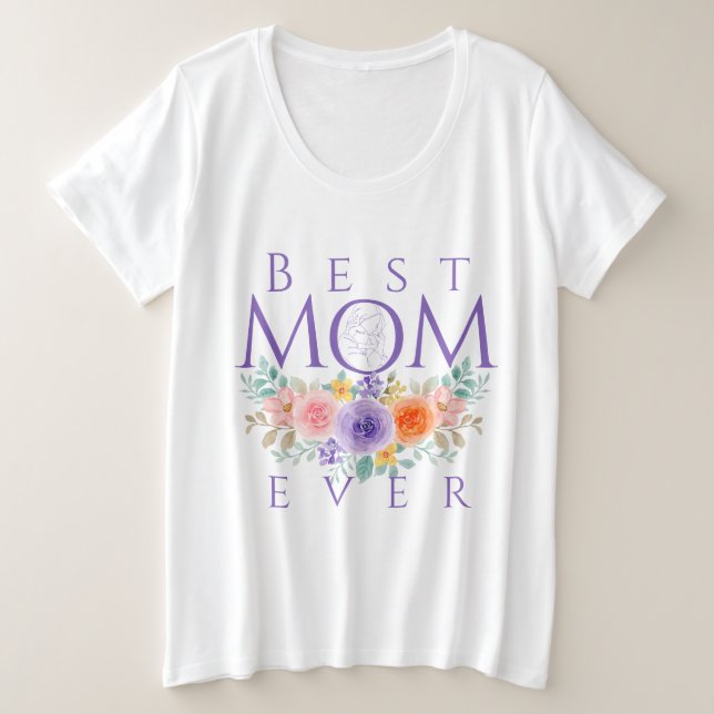 Camiseta Melhor Mãe Já Flores, Dia de as mães (Frente do Design)