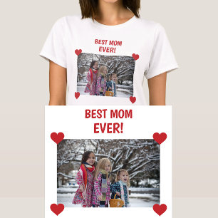 Camiseta Melhor Mãe Já Personalizada Crio Foto Corações