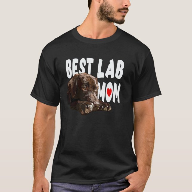 Camiseta Melhor Mãe Lab Chocolate Labrador Retriever Marrom (Frente)