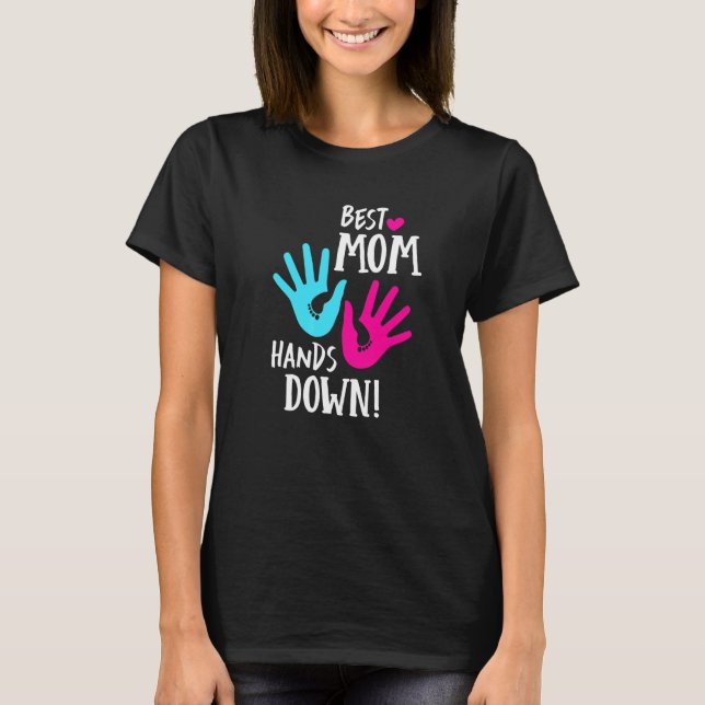 Camiseta Melhor Mãe Mãos Para Baixo (Frente)