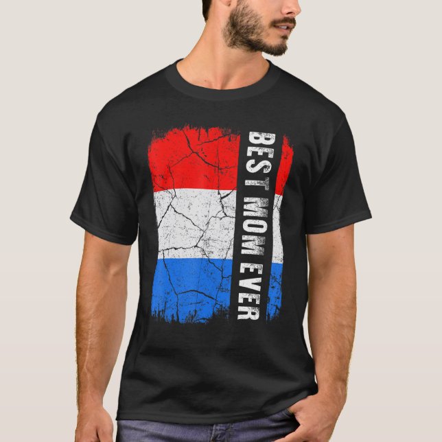 Camiseta Melhor Mãe Neerlandesa Dia de as mães de Bandeira (Frente)