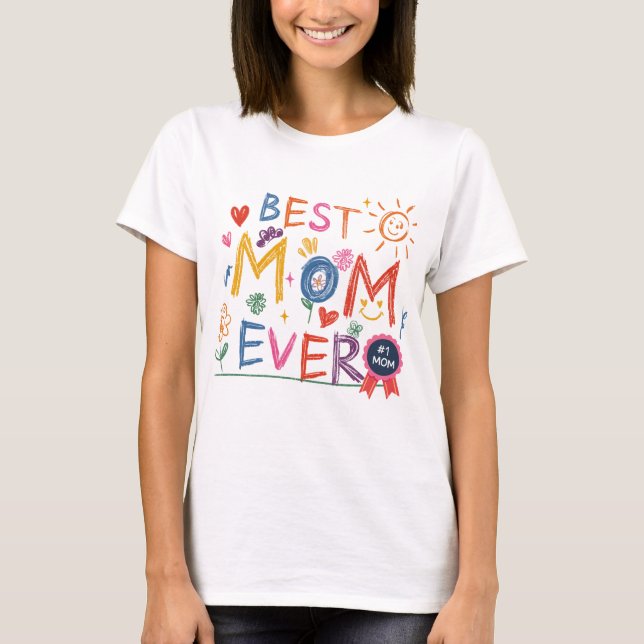 Camiseta Melhor Mãe Nunca Desenhando Crianças (Frente)