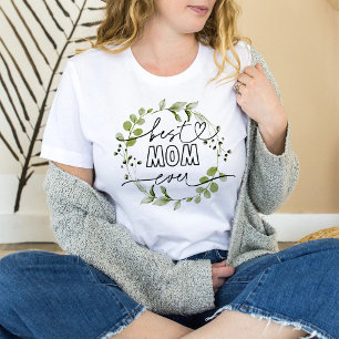 Camiseta Melhor Mãe Nunca Greenery Wreath Mãe