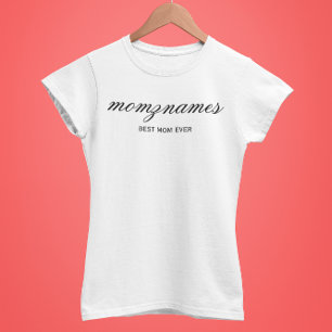Camiseta Melhor Mãe Personalizada Nome De Caligrafia