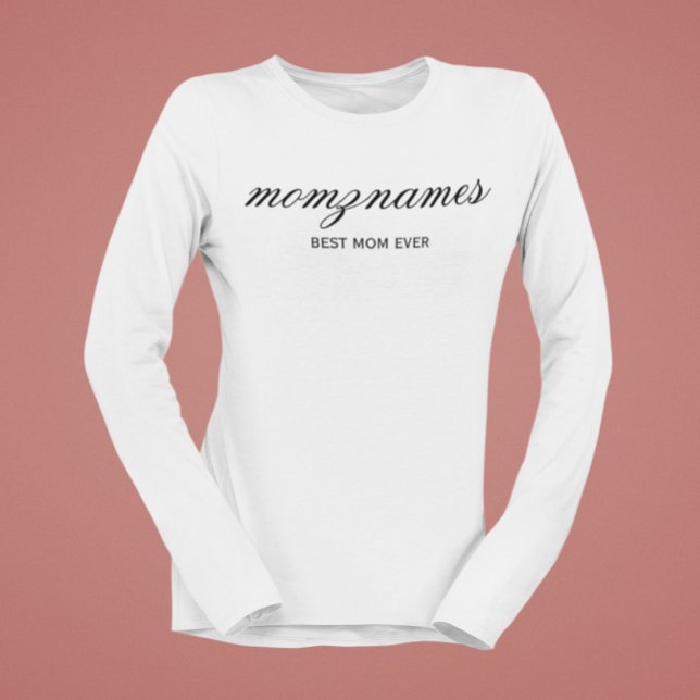 Camiseta Melhor Mãe Personalizada Nome De Caligrafia (Criador carregado)