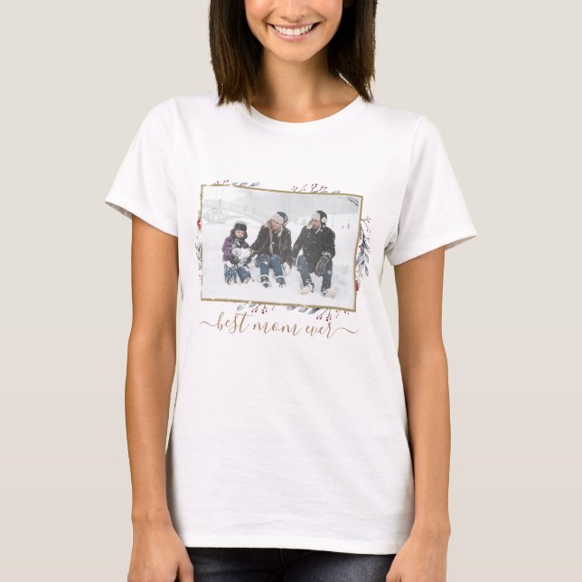 Camiseta Melhor Mãe, Personalize Seu Nome, Foto (Frente)