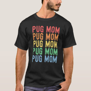 Camiseta Melhor Mãe Pug de Todos os Tempos Retro Mãe de Cac