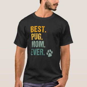 Camiseta Melhor Mãe Pug de Todos os Tempos Vintage Pata de