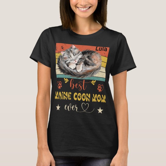 Camiseta Melhor Maine Coon Mãe Gato Engraçado Mãe Gata Mãe  (Frente)