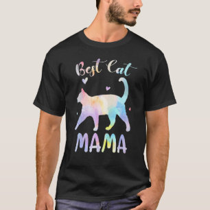 Camiseta Melhor Mamãe de Gato Gatos Coloridos Mãe Dia das M