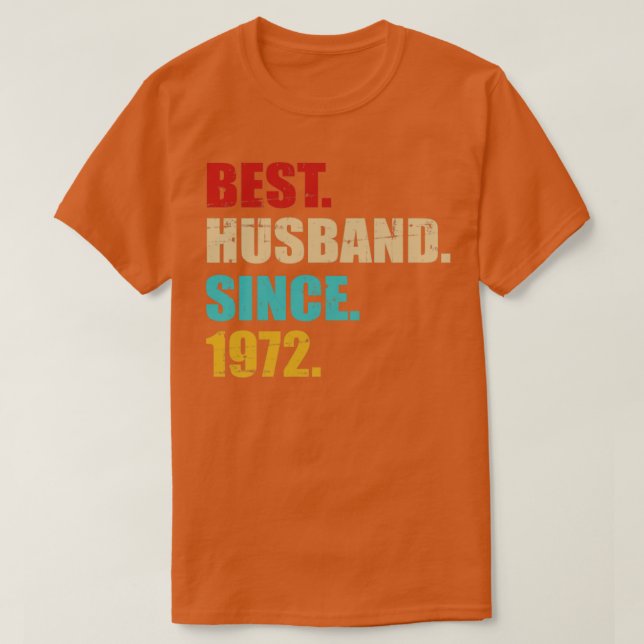 Camiseta Melhor marido desde 1972 para o casamento de 50º o (Frente do Design)