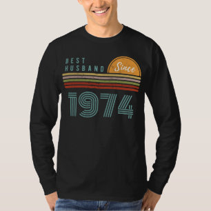 Camiseta Melhor Marido Desde 1974 Chá Engraçado - Presente