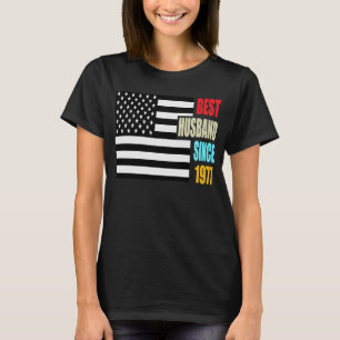 Camiseta Melhor Marido Desde 1977 Aniversário Gift USA Flag