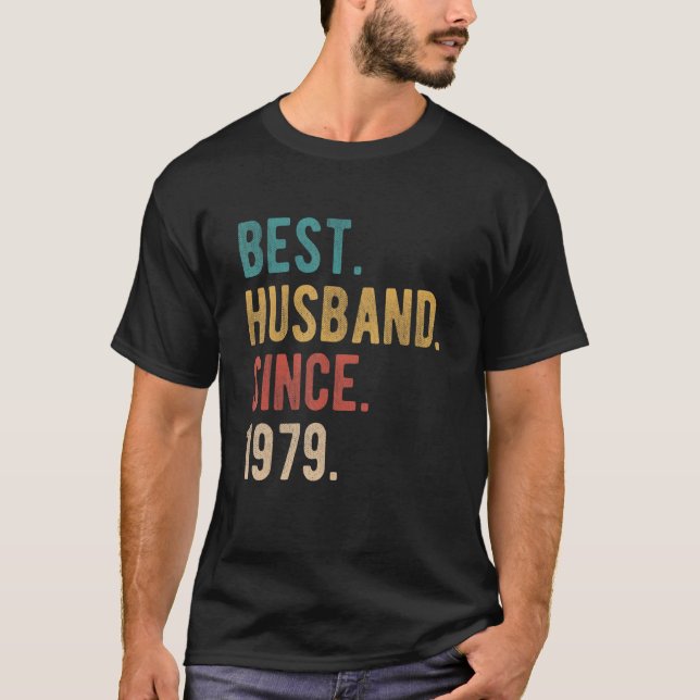 Camiseta Melhor Marido Desde 1979 43º Aniversário de Casame (Frente)