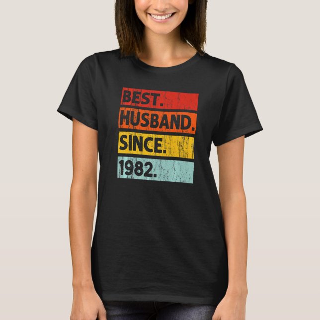 Camiseta Melhor Marido Desde 1982 40 Anos 40 Casamento Anni (Frente)