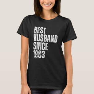 Camiseta Melhor Marido Desde 1983 Vintage Aniversário de Ca