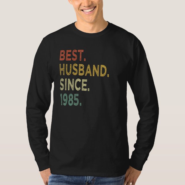 Camiseta Melhor Marido desde 1985 37 Aniversário de Casamen (Frente)