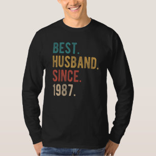 Camiseta Melhor Marido Desde 1987 35º Aniversário de Casame