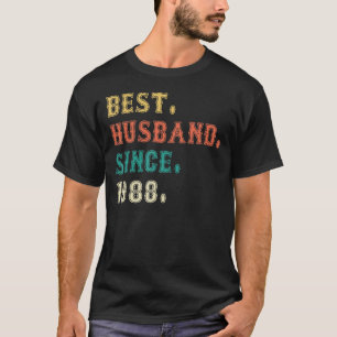 Camiseta Melhor Marido desde 1988 34 Aniversário de Casamen