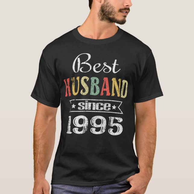 Camiseta Melhor Marido Desde 1995. aniversário de casamento (Frente)