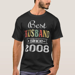 Camiseta Melhor Marido Desde 2008. aniversário de casamento