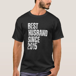 Camiseta Melhor Marido Desde 2015 Vintage Aniversário de Ca