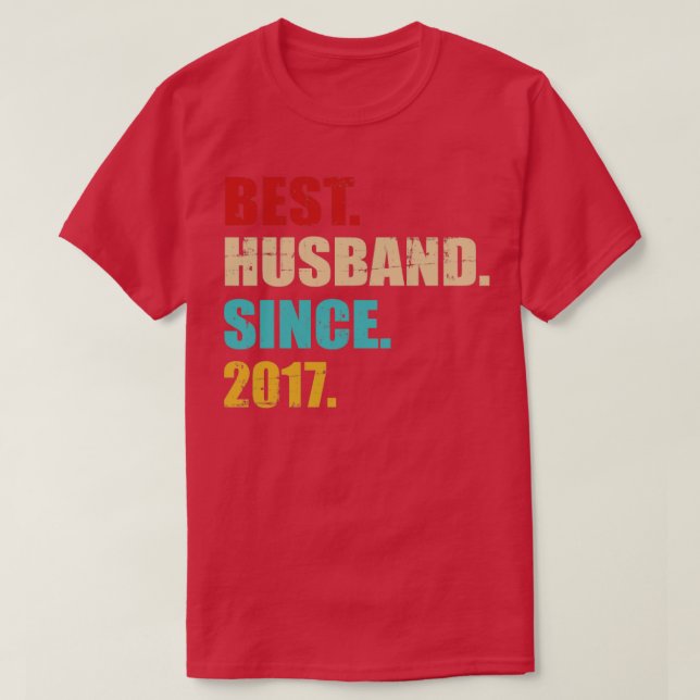 Camiseta Melhor marido desde 2017 para o aniversário de 5 c (Frente do Design)