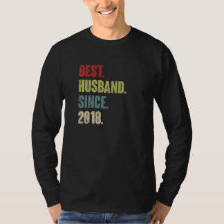 Camiseta Melhor Marido Desde 2018, 4.º Aniversário de Casam