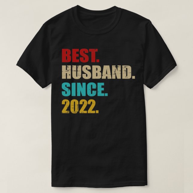 Camiseta Melhor marido desde 2022 para o aniversário de 1ru (Frente do Design)