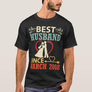 Camiseta Melhor Marido Desde Março De 2008 Casado 15 Y