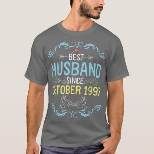 Camiseta Melhor Marido Desde Outubro de 1997 Feliz Casament