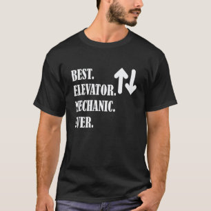 Camiseta Melhor Mecânico de Elevador de Garagem Botão de El