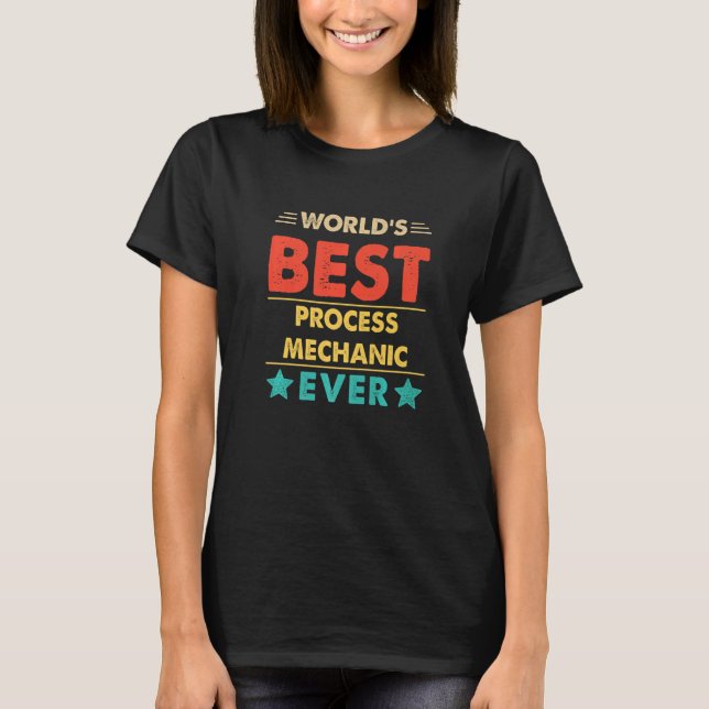 Camiseta Melhor Mecânico de Processo Retro do Mundo   (Frente)