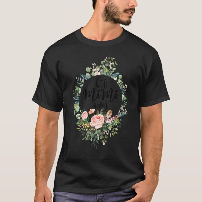Camiseta Melhor Mimi Nunca Mulheres Flores Vovó (Frente)