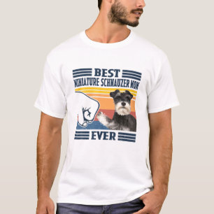 Camiseta Melhor Miniatura Schnauzer Mãe Vintage Mãe D