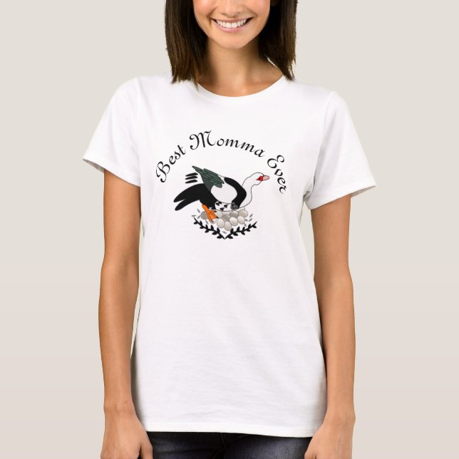 Camiseta Melhor Momma Muscovy Duck Dozen Cartoon (Frente)