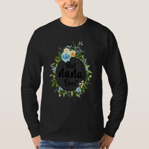 Camiseta Melhor Nana Alguma Vez Mulheres Flores Vovó 1