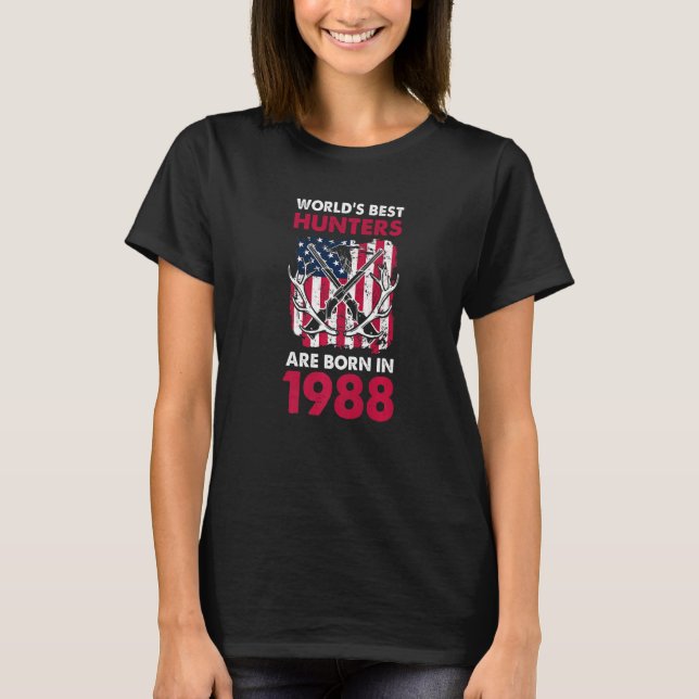 Camiseta Melhor Nascer De Caçadores Em 1988 Caçando Deer Fl (Frente)