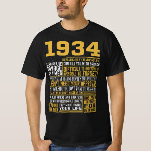 Camiseta Melhor Nascer em 1934 Facts for Mens, Womens, Bday